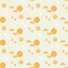 Sweet oranges and slices seamless pattern