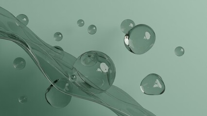 Floating Transparent Spheres Bubble
