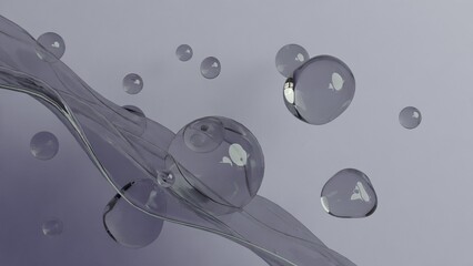 Floating Transparent Spheres Bubble