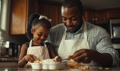 Happy African American father and son hugging, symbolizing family bonding and affection. The image emphasizes the importance of love and care in the father-child relationship, Generative AI