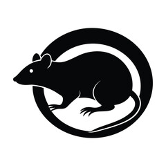 Funny brown cartoon rat vector drawing art with a cute wild animal silhouette
