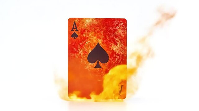 Ace of Spades playing card surrounded by fiery explosion, symbolizing high stakes and excitement