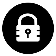 lock icon on metal internet button