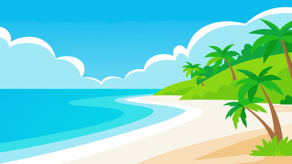 Fototapeta premium Pristine White Sand Beach and Clear Blue Sea