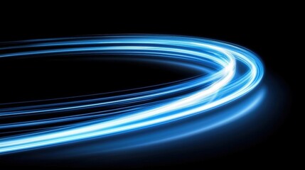 A digital illustration of a swirling, glowing blue and white light effect.