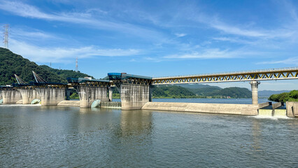 Landscape of Dalseongbo Reservoir in Dalseong-gun, Daegu, South Korea. On July 30, 20