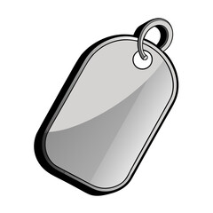 a metallic dog tag or military identification tag , no background vector file.
