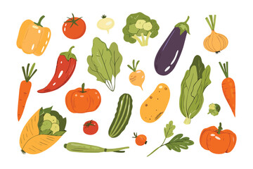 Colorful Harvest: A vibrant collection of freshly harvested vegetables, including tomatoes, peppers, and more. capturing the fresh, vibrant look.