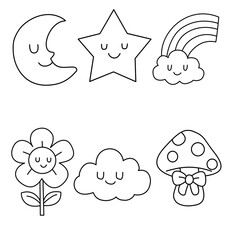 vector illustration of the sun and clouds