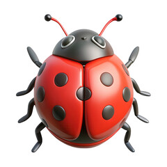 Obraz premium Cute cartoon ladybug 3d render isolated on transparent background