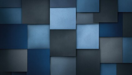 Abstract geometric pattern of layered squares in muted blue and gray tones