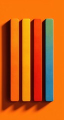 Obraz premium Four colorful rectangular pieces of soft, crayon-like material,