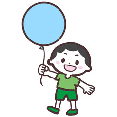 	風船を持つ男の子のイラスト