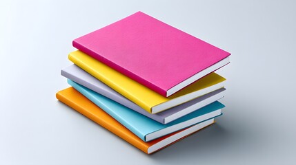 A stock photo capturing vibrant flatlay notebooks