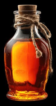 Amber elixir in ornate bottle