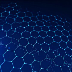 Fototapeta premium Honeycomb network concept. Data transfer. Digital technological background. Cyberspace.
