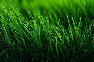 Obraz premium Close up of fresh green grass, Bright natural light from top, Concept for eco or garden visuals