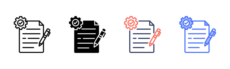 Preparation icon set multiple style collection