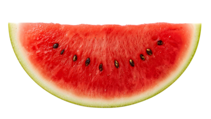 Fresh watermelon slice with seeds isolated on the transparent background  juicy summer fruit, healthy food, refreshing snack concept