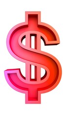 Red dollar symbol