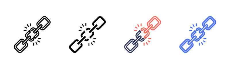 Weaknesses icon set multiple style collection