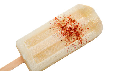 Spicy popsicle with chili powder on the transparent background, unique frozen dessert with bold flavor, summer refreshment, unusual snack, modern culinary trend