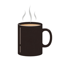 Steaming Coffee in Black Mug