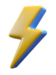 thunderbolts icon 3d rendering png