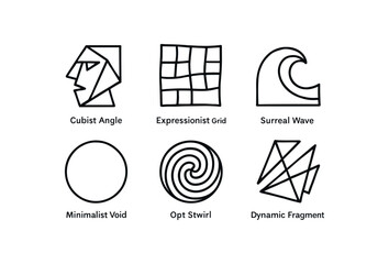 simple outline stroke icon items ab simple outline stroke icon itemsact art (styles): cubist angle expressionist simple outline stroke icon itemsoke minimalist void surreal wave op art