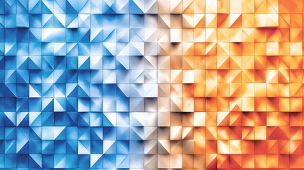 Abstract Geometric Blue Orange Triangle Pattern Background