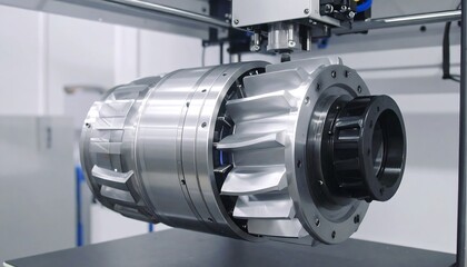 Industrial machine part in process