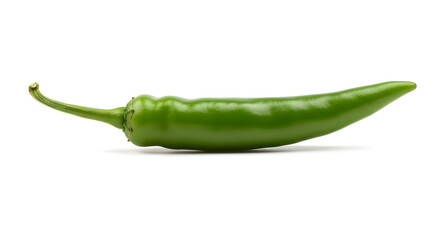 Organic Spicy Green Chilli with White Backdrop
