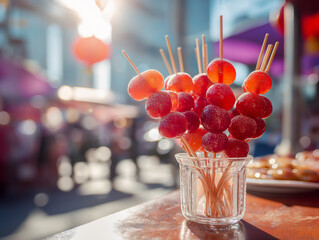 Urban Tanghulu: Sweet Tradition in a Modern Asian Street Market