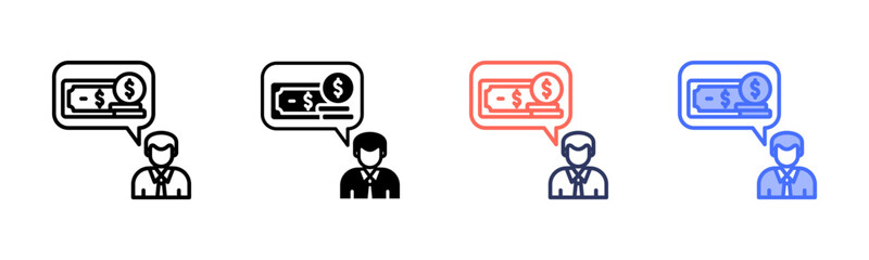 Expectation icon set multiple style collection