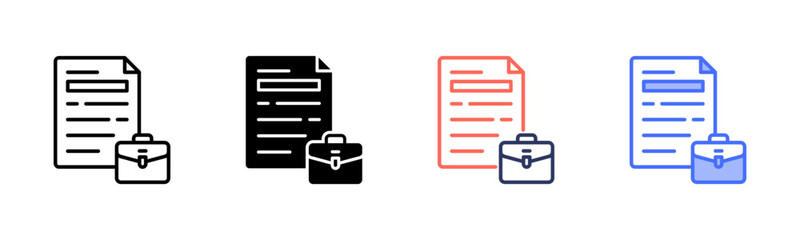 Job Description icon set multiple style collection