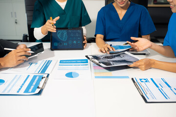 Medical Team Analyzes Patient Information and Medication Chart.