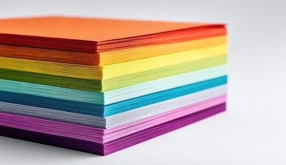 Stack of colorful paper sheets