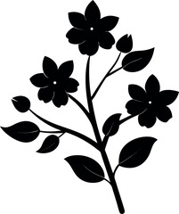 Fresh flower drop silhouette decal for stylish minimalist wall decoration