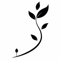 Contemporary Petal Wave Curves Displayed in Bold Black Silhouette Format