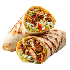 Chicken wrap on transparent background