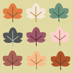 Collection of Simple Autumn Leaf Clipart in Various Colors