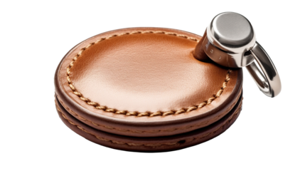 A dog tag collar made of durable and elegant material isolated on a transparent background. PNG