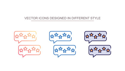 Five Star Rating icon design with white background stock illustration