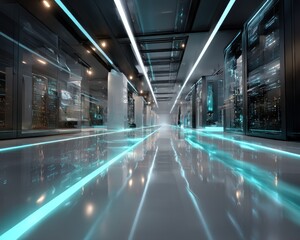 Futuristic server room hallway (1)