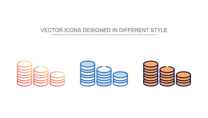 Coin Stack icon design with white background stock illustration
