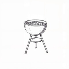 Barbecue grill illustration on white background
