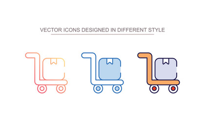 Logistic Dolly icon design with white background stock illustration