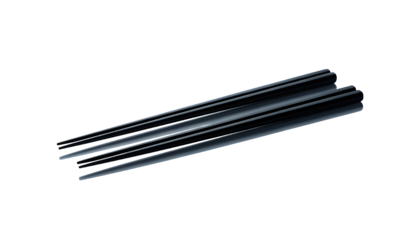 Black Chopsticks on Reflective Surface