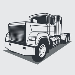 Monochrome Truck Vector Illustration, separated layers, easy to edit or change the colors in your vector supported software.