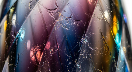 Intricate Fractured Gemstone with Shifting Colors